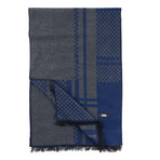 Checkered Scarf // Grey + Blue