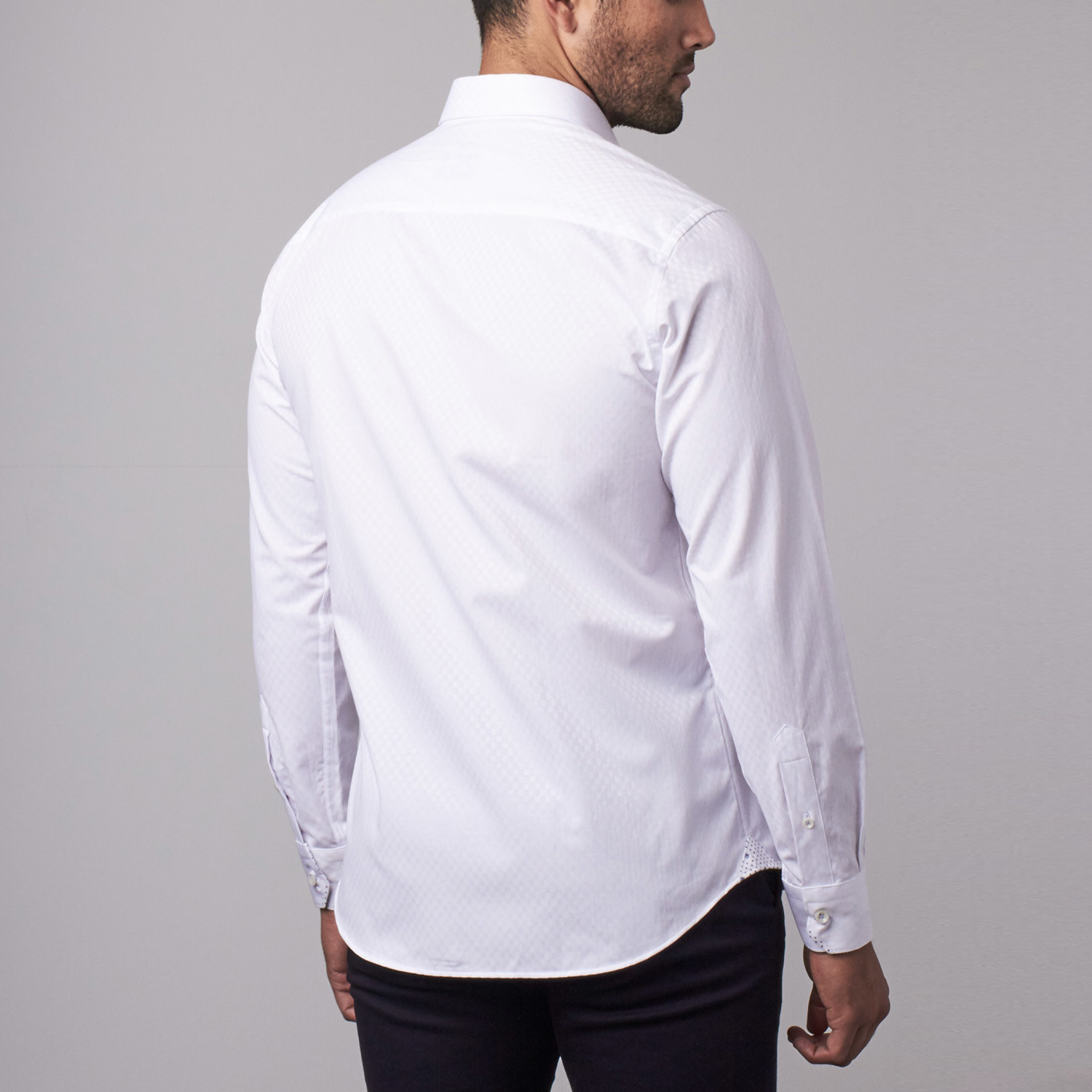 Button-Up Shirt // White Textured (S) - RGB Black Label - Touch of Modern