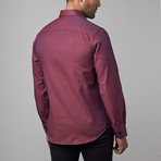 Button-Up Shirt // Burgundry + Navy (L)