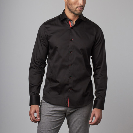 Button-Up Shirt // Black + Grey (S)