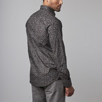 Button-Up Shirt // Grey + Black Floral (L)