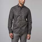 Button-Up Shirt // Grey + Black Floral (L)