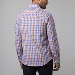 Button-Up Shirt // Blue + Red + Pink Plaid (M)