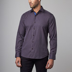 Button-Up Shirt // Black + Blue Checks (M)