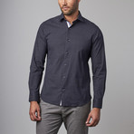 Button-Up Shirt // Navy + White (3XL)