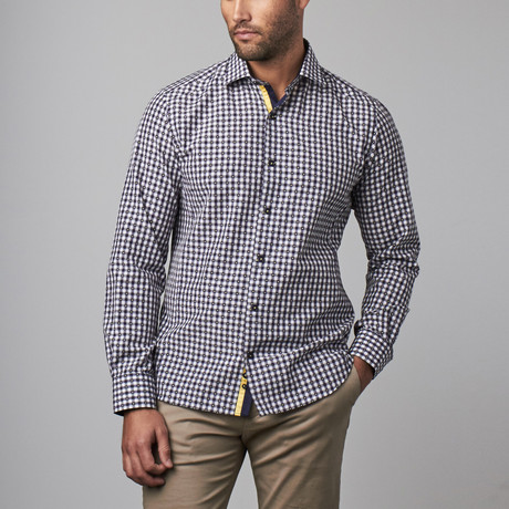 Button-Up Shirt // Navy + White Checks (S)