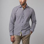 Button-Up Shirt // Navy + White Checks (3XL)