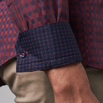 Button-Up Shirt // Red + Blue Checks (L)