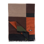Blocked Scarf // Brown + Green