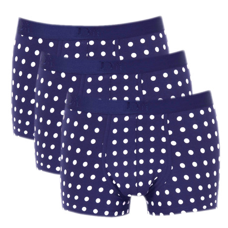 Dots Boxer Briefs // Navy + White Dots // Pack of 3 (S)