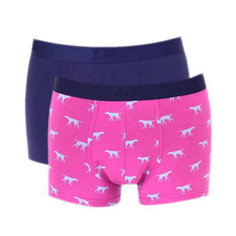 Solid Dog Boxer Briefs // Navy + Pink // Pack of 2 (S)