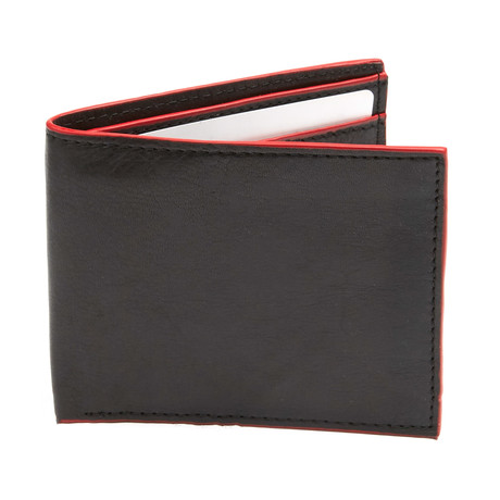 Poe Bi-Fold Wallet // Black + Red