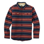 Cole Sherpa Woven Shirt // Dress Blues Kingdom Stripe (S)