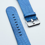 Genuine Alligator Apple Watch Strap // Blue // 42mm (White Hardware (Nickel) (38mm))