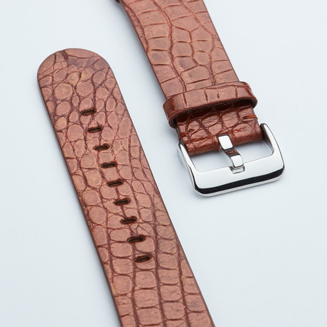 Genuine Alligator Apple Watch Strap // Copper // 42mm (Black Hardware // 42mm Case)