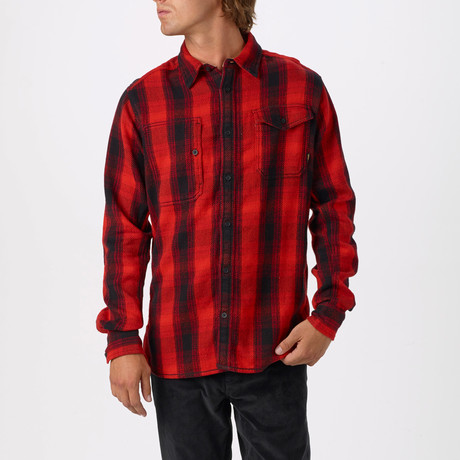 Burton // Mill Long-Sleeve Woven Shirt // Flame Winthrop (S)