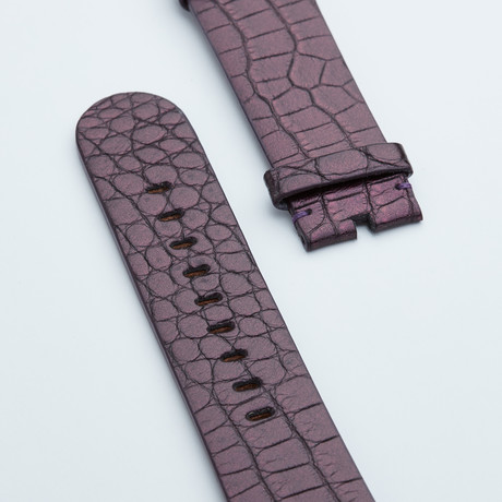 Genuine Alligator Apple Watch Strap // Purple // 42mm (White Hardware // 38mm Case Dia.)