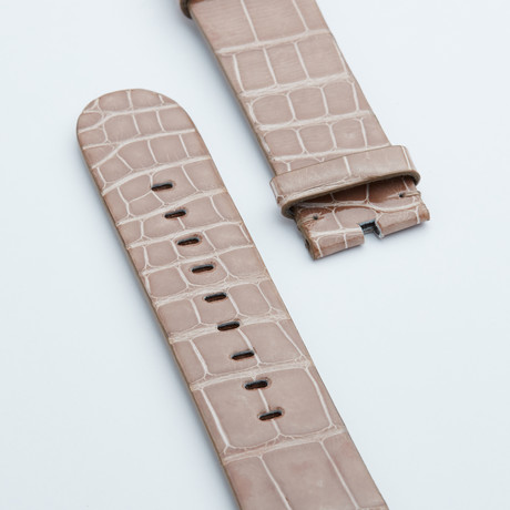Genuine Alligator Apple Watch Strap // Mink // 42mm (Silver Tone Hardware (Nickel))