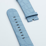 Genuine Alligator "Fits Apple" Watchstrap // Slate Blue Matte (White Hardware // 42mm Case)