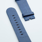 Genuine Alligator Apple Watch Strap // Denim // 42mm (White Hardware // 38mm Case Dia.)