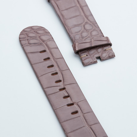 Genuine Alligator Apple Watch Strap // Coffee // 42mm (Black Hardware // 42mm Case)