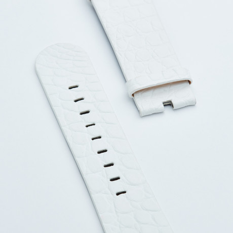 Apple Watchstrap // Matte White Alligator (38mm + White Hardware Finish)