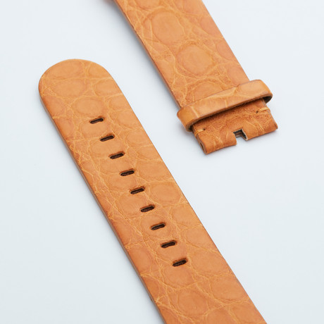Genuine Alligator Apple Watch Strap // Tan Nubuck // 42mm (White Hardware (Nickel) (38mm))