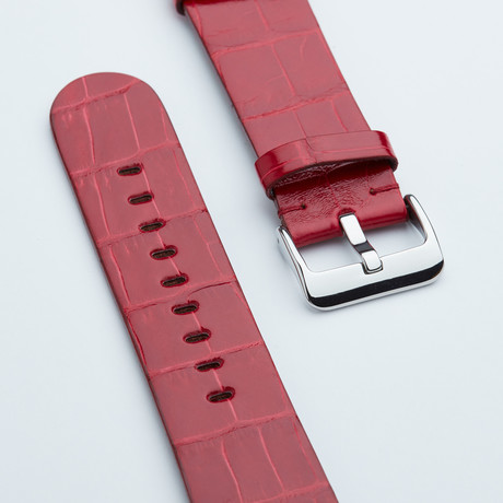 Genuine Alligator Apple Watch Strap // Marlboro // 42mm (White Hardware // 38mm Case)