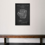 Baseball Glove Charcoal Patent Blueprint // Aged Pixel (26"W x 40"H x 1.5"D)