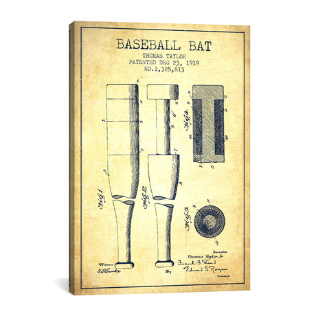 Baseball Bat II // Vintage (18"W x 26"H x 0.75"D)