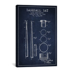 Baseball Bat Vintage Patent Blueprint // Aged Pixel (Navy Blue)