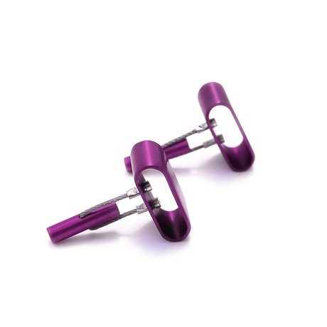 Oval Aluminum Cufflinks // Purple