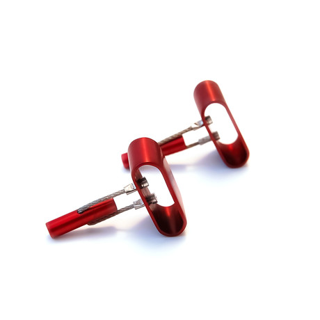 Oval Aluminum Cufflinks // Red