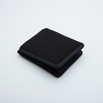 Memory Foam Wallet // Black + Blue Stitching