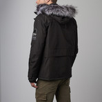 Hooded PVC Rip Stop Jacket // Black (2XL)
