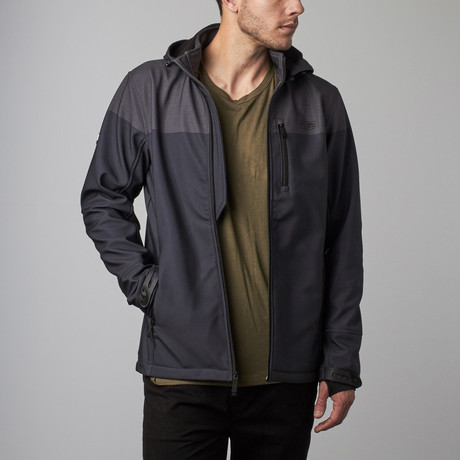 Hooded Bonded Fleece Jacket // Black (S)