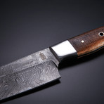 Damascus Kitchen Knife // Walnut Wood