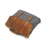 Dennison Messenger Bag // Leather + Canvas (Grey)