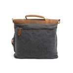 Dennison Messenger Bag // Leather + Canvas (Grey)