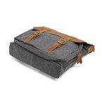 Dennison Messenger Bag // Leather + Canvas (Grey)