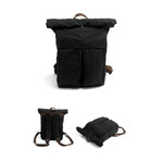 Traveller Backpack // Waxed Canvas + Leather (Khaki)