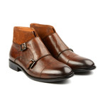 Richard Double Monk Strap Leather Boot // Brown (US: 8)