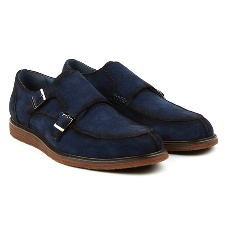 Roebling Double Monk Strap Oxford // Navy (US: 7)