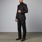 Solid Notch Lapel Suit // Black (US: 40R)