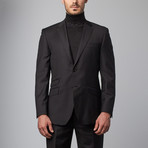 Solid Notch Lapel Suit // Black (US: 36R)