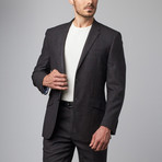 Mini Plaid Notch Lapel Suit // Black (US: 38R)