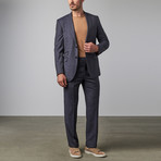 Window Pane Peak Lapel Suit // Blue + Grey (US: 38S)