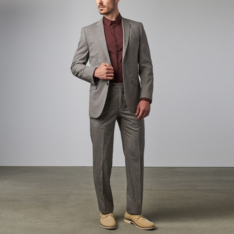 Textured Notch Lapel Suit // Medium Grey (US: 36S)