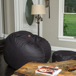 Convertible Bean Bag Chair // Cowhide // Black (Full)