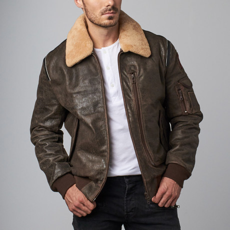 Sly & Co. // Thunder Leather Jacket // Brown (S)